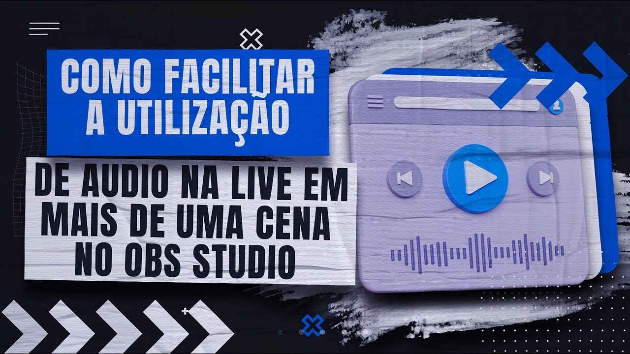 Interface do OBS Studio mostrando a lista de cenas com uma cena chamada Audios da Live selecionada e suas fontes de audio (microfone e dispositivos), pronta para ser inserida como fonte tipo Cena em outras cenas.