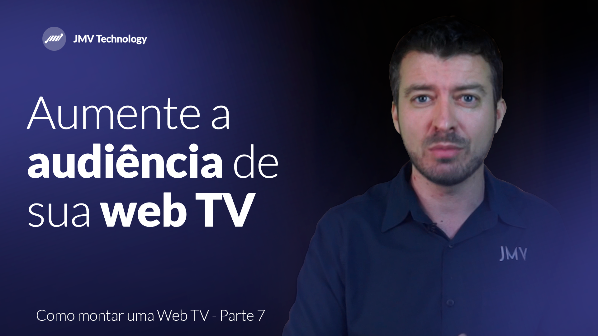 Capa pessoa ao lado de texto sobre audiência de web TV