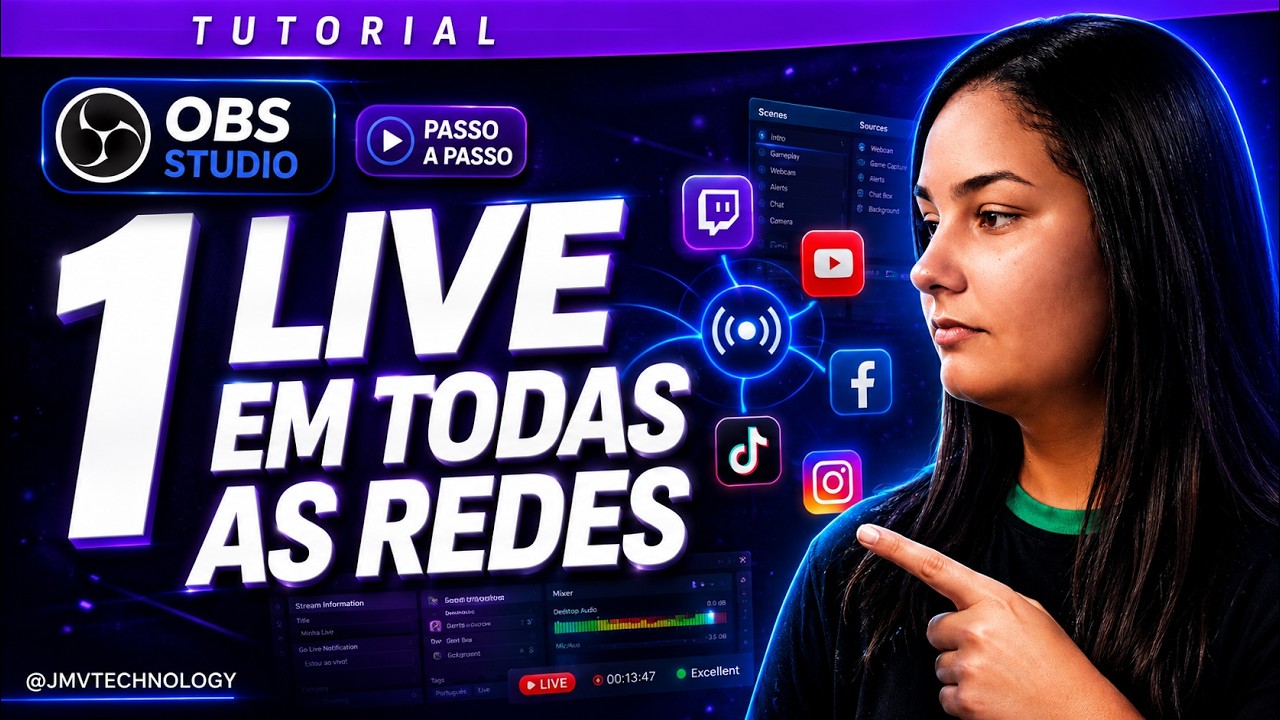 Tutorial JMVStream: multi-stream no OBS na horizontal e na vertical ao mesmo tempo