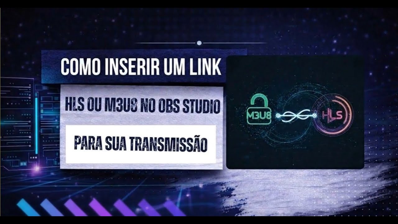 Tela do OBS Studio com a Fonte de Midia do VLC recebendo um link HLS M3U8 para retransmissao