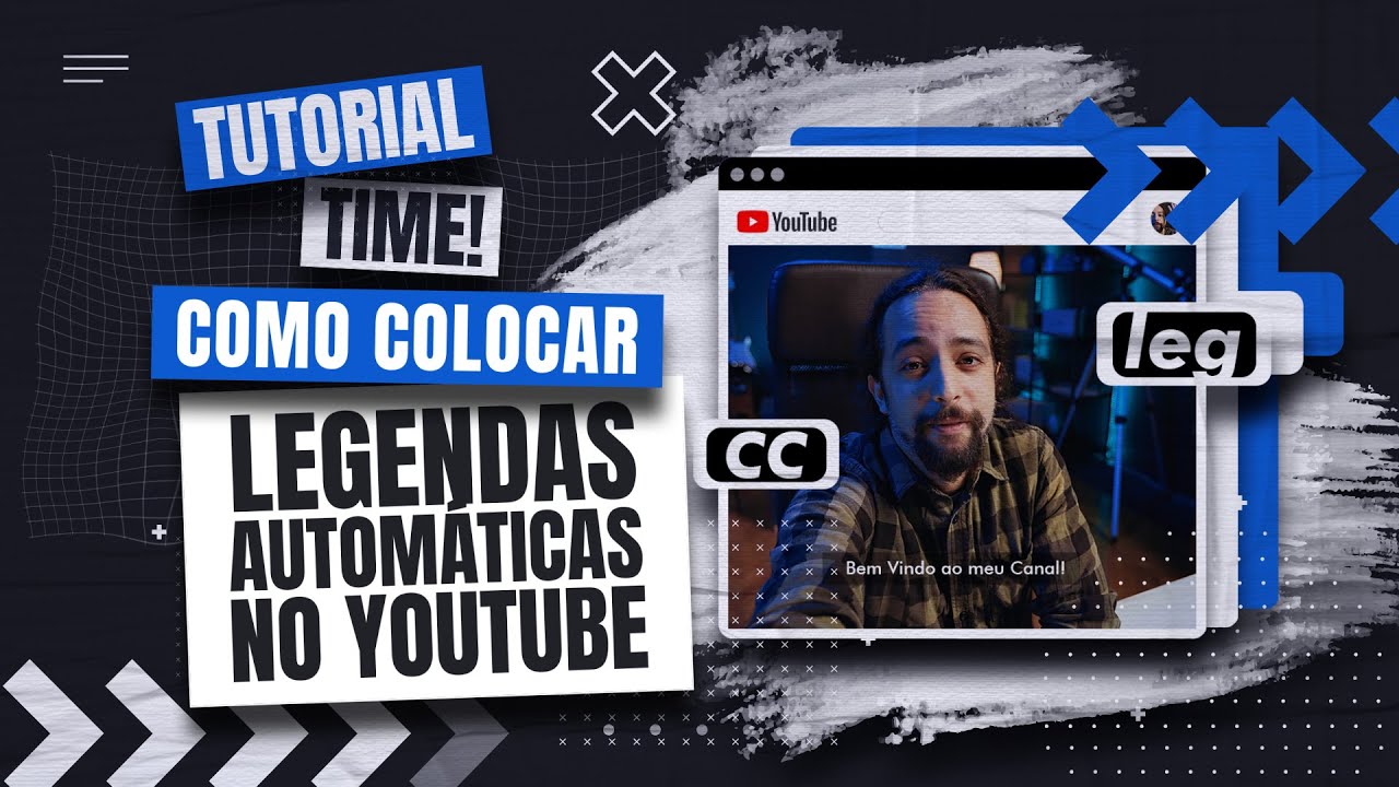 Player do YouTube exibindo uma transmissao ao vivo com o botao de legenda CC ativado no canto inferior do video.
