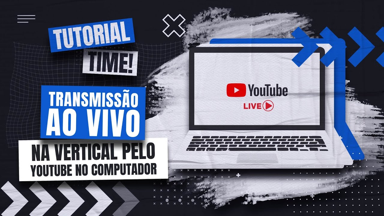Capa do tutorial de live vertical no YouTube, com a configuração do OBS Studio em 1080x1920 para a transmissão aparecer no feed de Live Shorts.