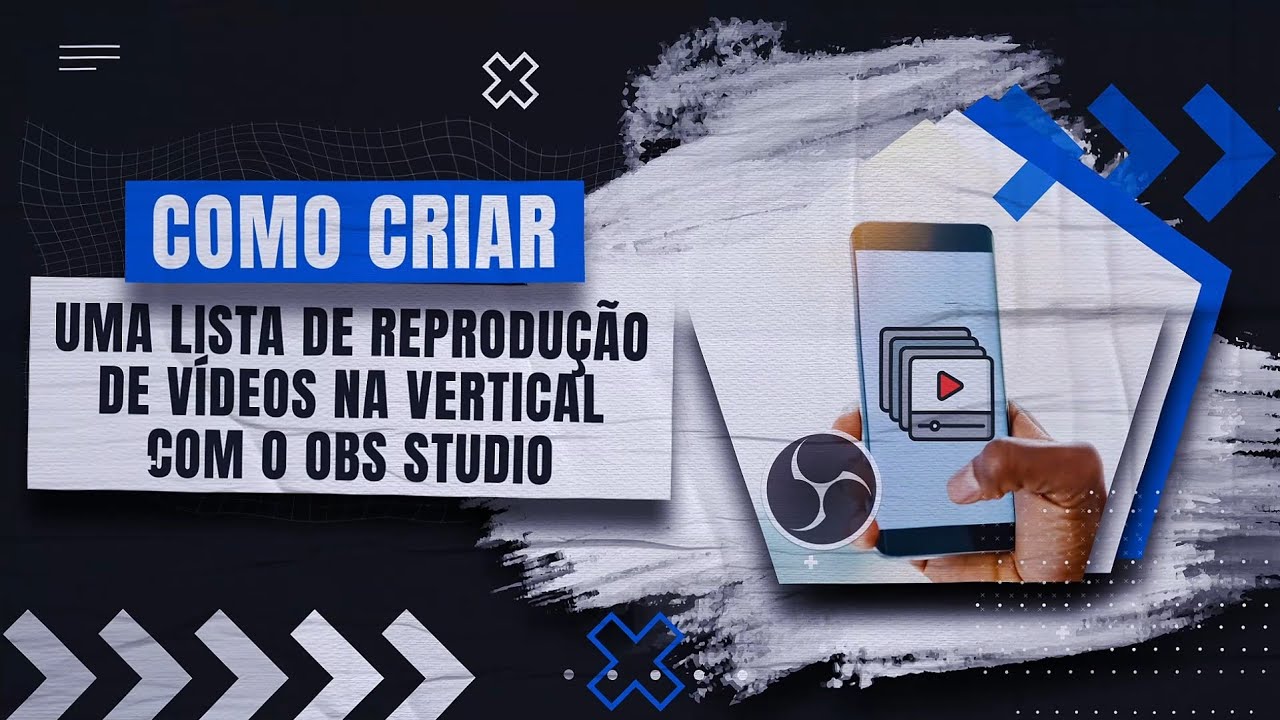 Playlist de videos em loop na vertical no OBS Studio com a fonte VLC Video Source e saida 1080x1920