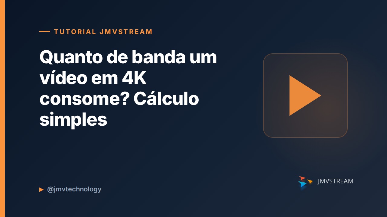 Tutorial JMVStream: Quanto de banda um vídeo em 4K consome? Cálculo simples