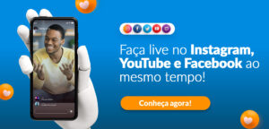 Jovem fazendo live sobre branco de imagens