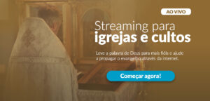 Padre transmitindo missa com thumbnails nos vídeos