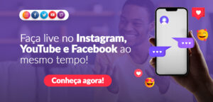 Jovem transmitindo live de sua web rádio
